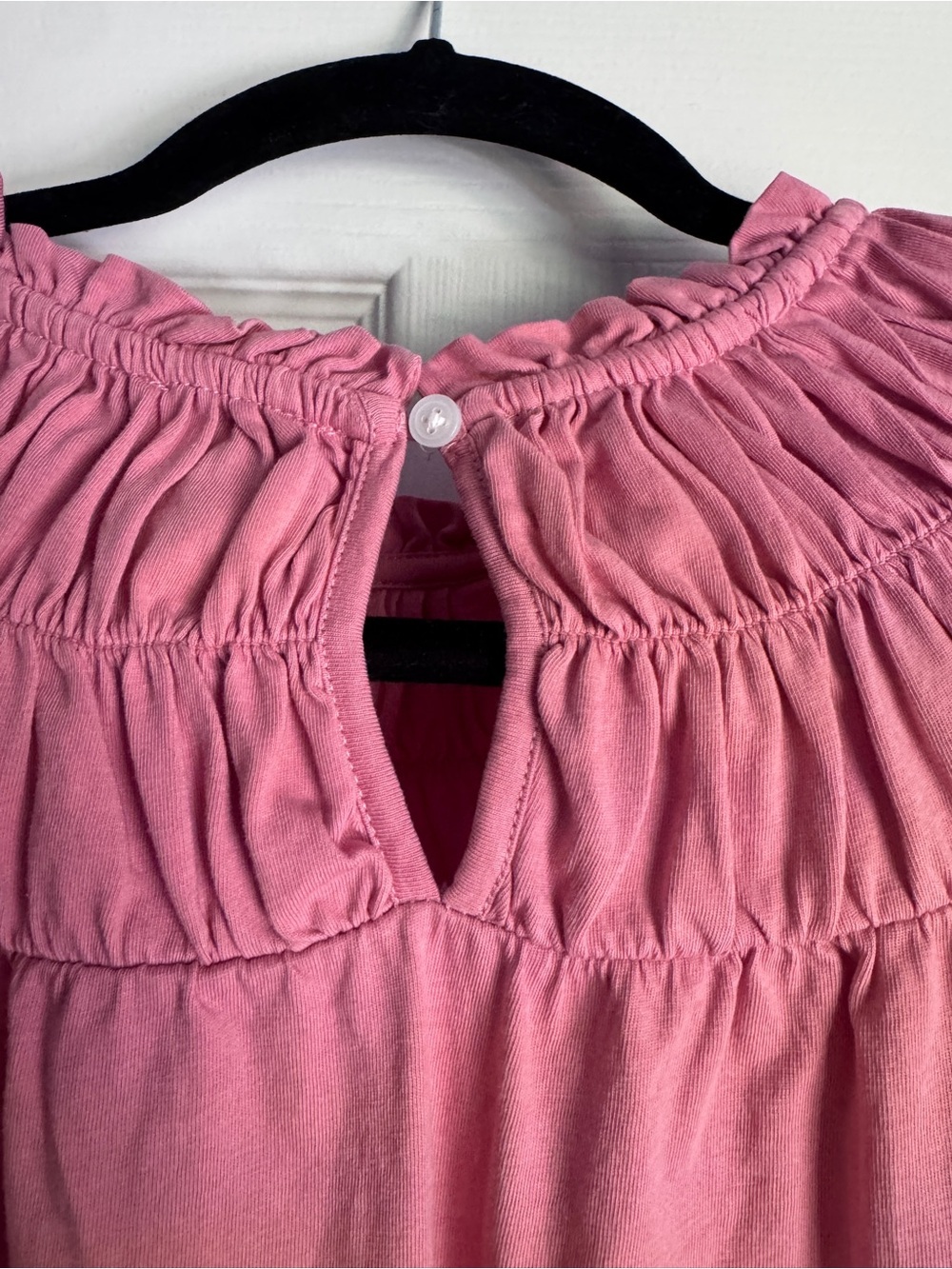 JCrew Smocked Yoke Short Sleeve Top, Pink Shirt, Feminine Top for Summero - Picture 4 of 6